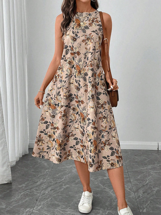 Robe Été Fleuri Courte pour Femme sans Manches - PanierRoyale