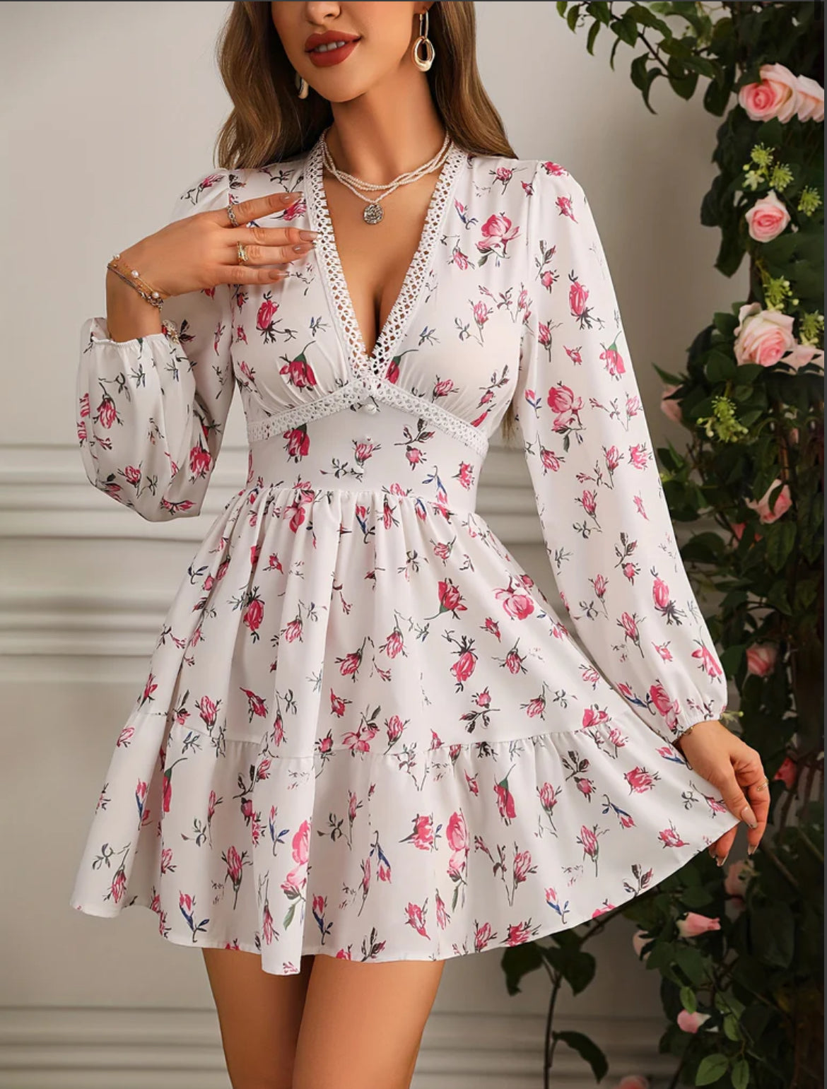 Amandine™ – Robe Femme Courte à Fleurs Élégante et Confortable pour l'Été-2