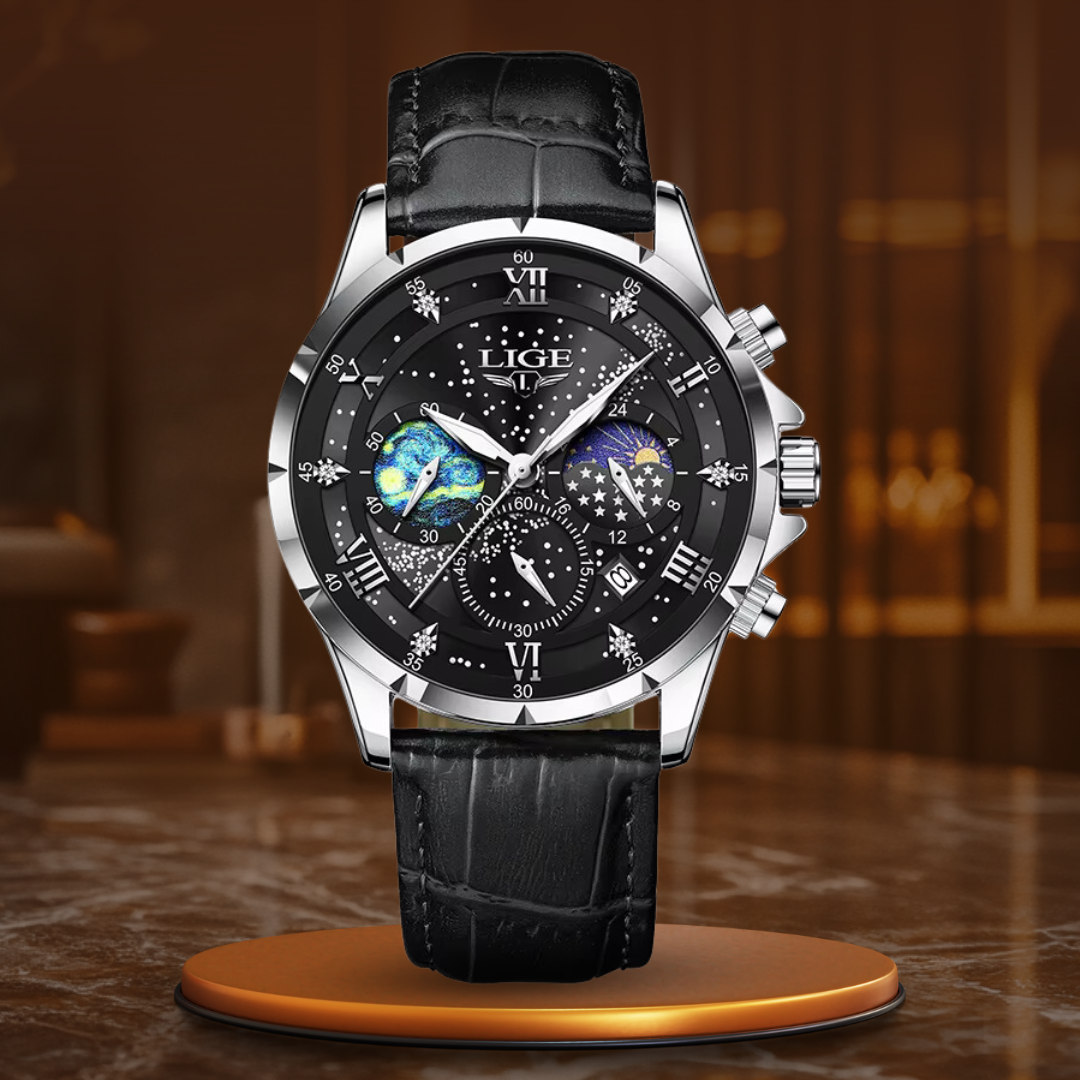 Montre Homme Élégante Phase de Lune