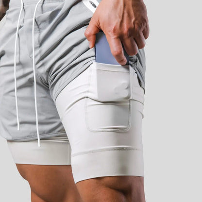 Short de Sport Homme 2 en 1 pour Équipement de Fitness