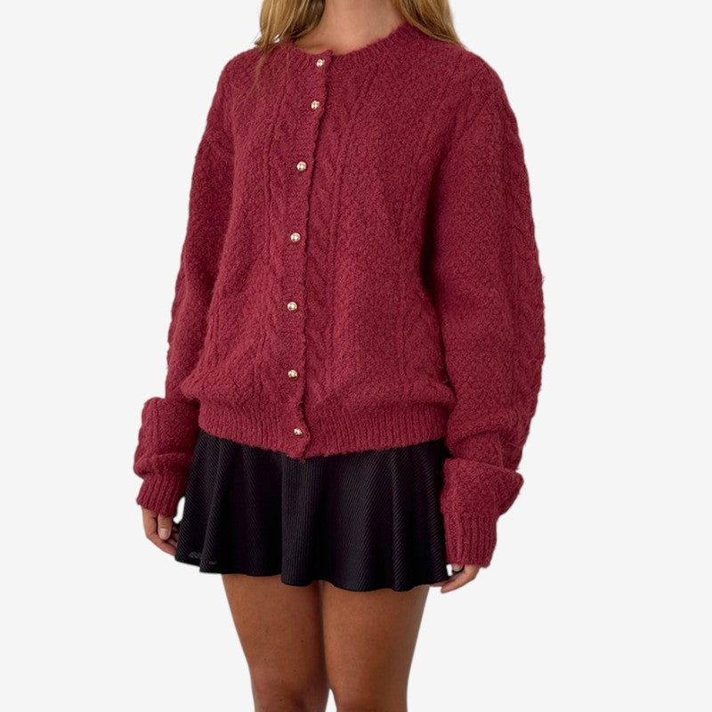 Pull en Maille Perlée Manches Longues Féminin - PanierRoyale