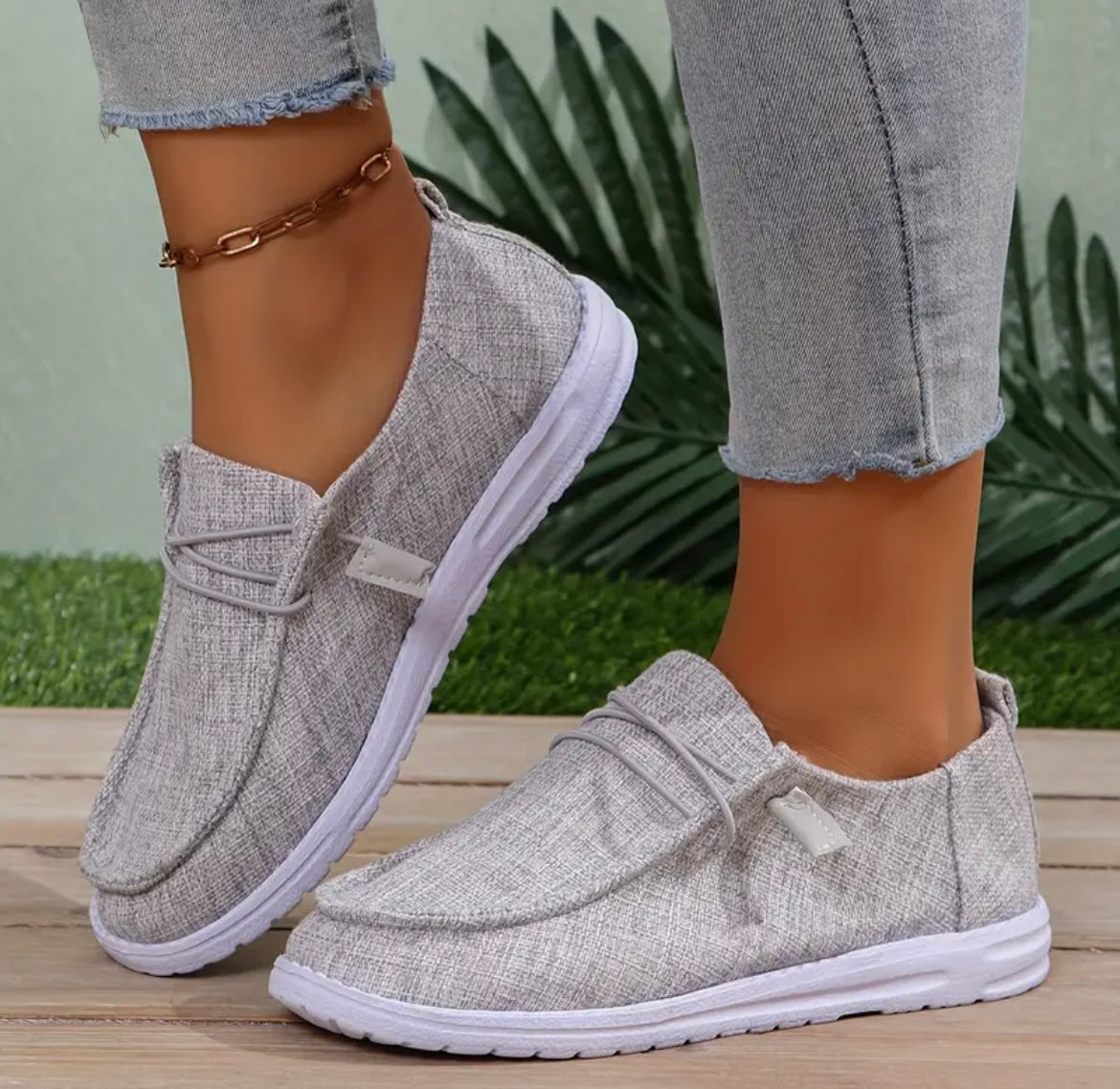 Chaussures femme décontractées toile blanche légère et confortable