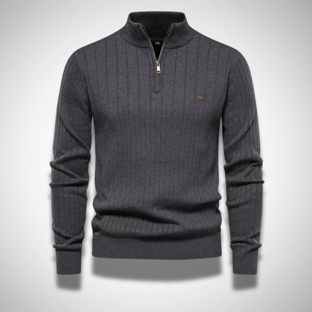 Pull Homme Hiver À Manches Longues et Col Montant Chaud