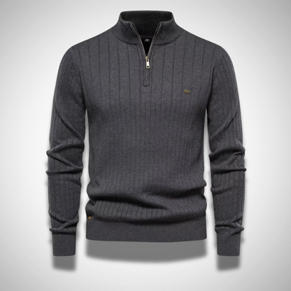 Pull Homme Hiver À Manches Longues et Col Montant Chaud