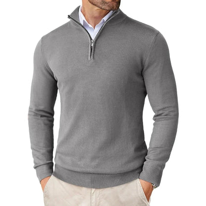 Pull Homme Col Zip en Molleton Doux
