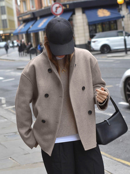 Manteau Femme Élégant Double Boutons Classique