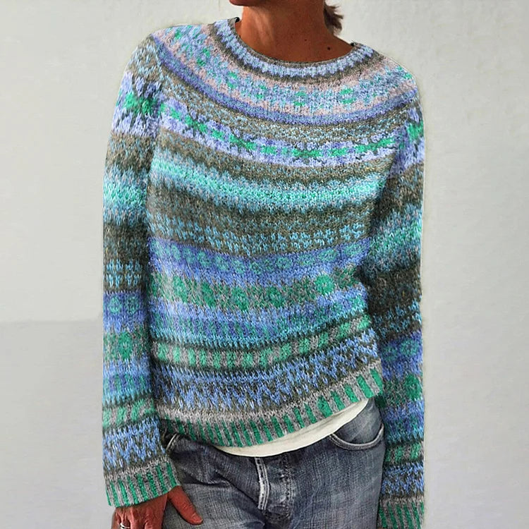 Pull en Maille Élégant Imprimé pour Femme Hiver