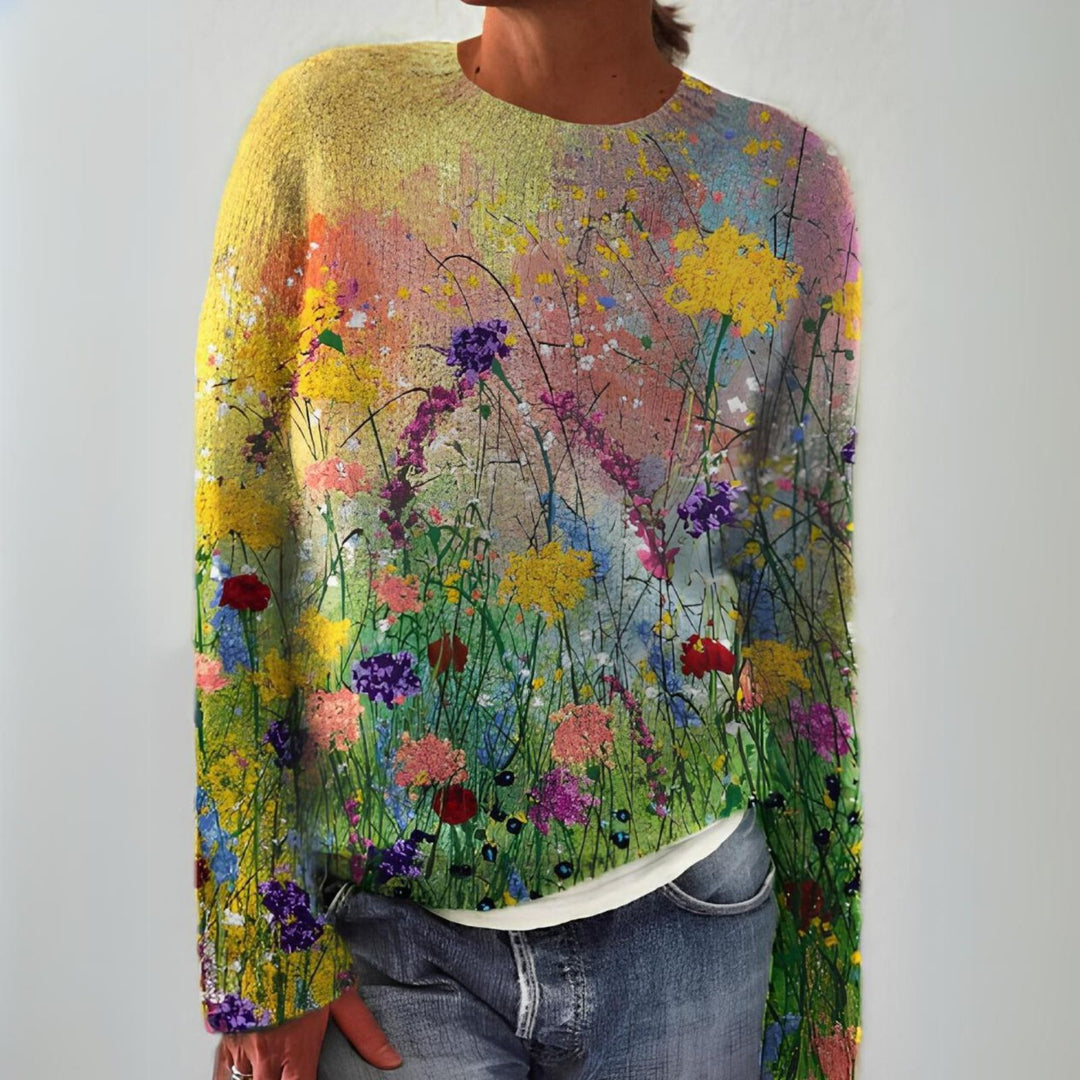 Pull en Fleurs Élégant et Confortable pour Femme - PanierRoyale