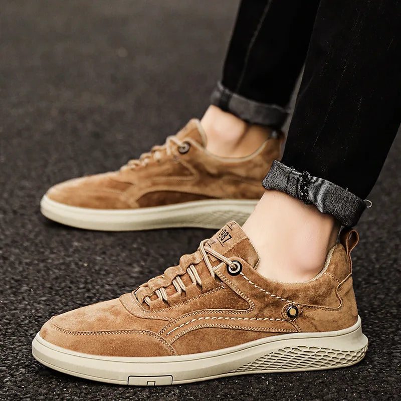 Baskets Homme Cuir Souple Confortable
