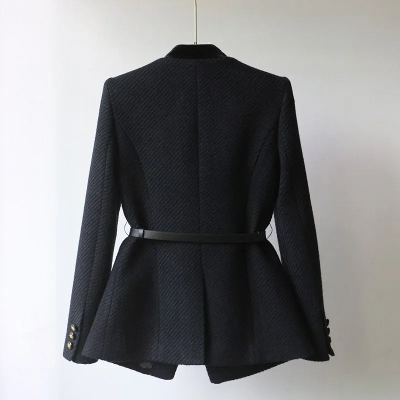 Manteau Femme Élégant en Laine Classique