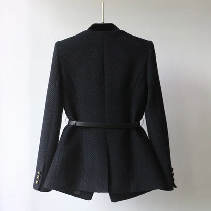 Manteau Femme Élégant en Laine Classique