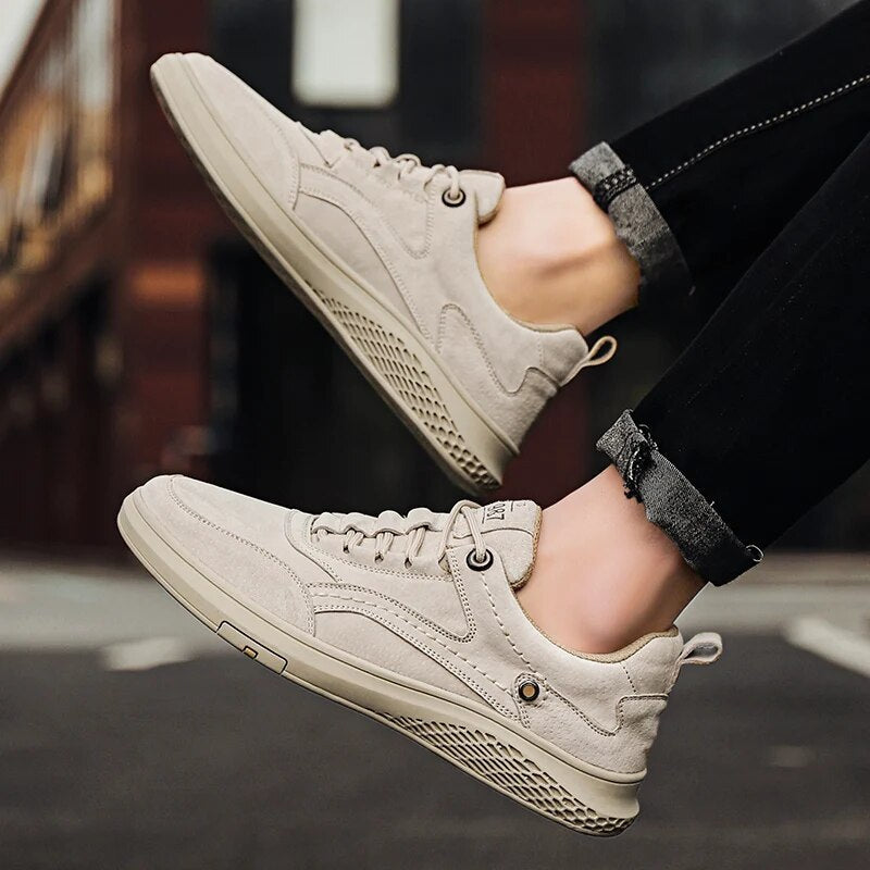 Baskets Homme Cuir Souple Confortable