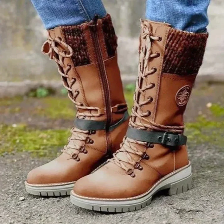 Bottes Hiver Femmes Lacets Chaussures Stylées