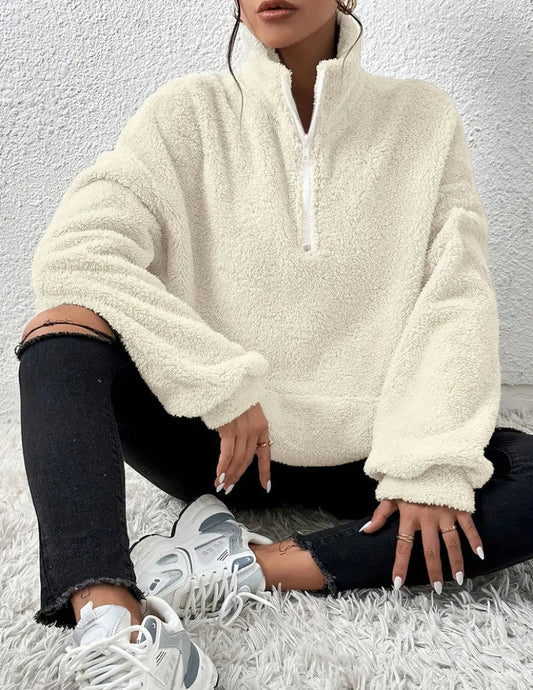 Pull femme à capuche oversize en molleton doux - BerlinGlamour
