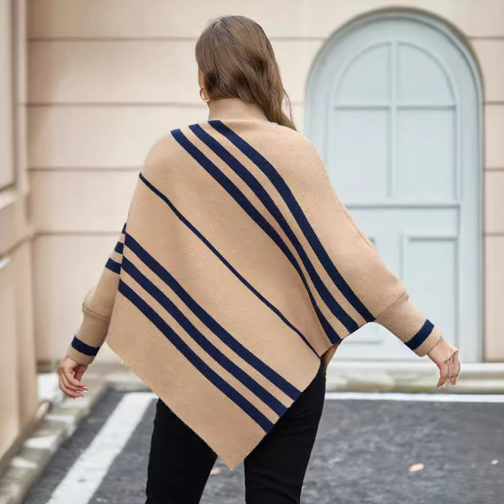 Pull à Capes Strié Asymétrique - vue 2
