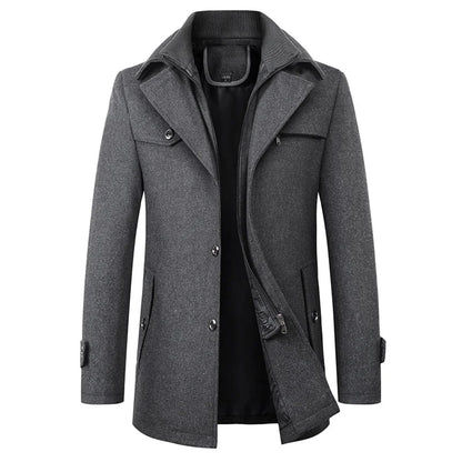 Manteau Noir Classique Zippé Imperméable - vue 2