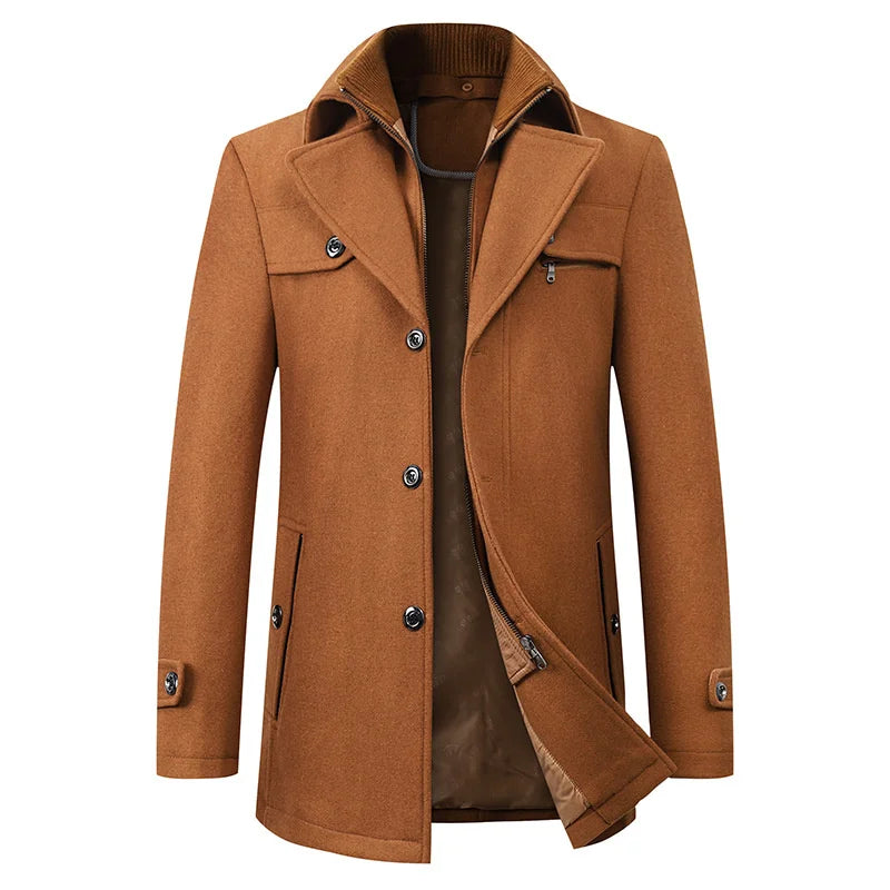 Manteau Noir Classique Zippé Imperméable - vue 4