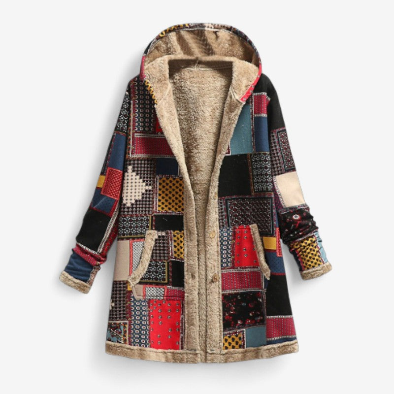 Veste D'hiver Épaisse Capuche avec Imprimé Fashion