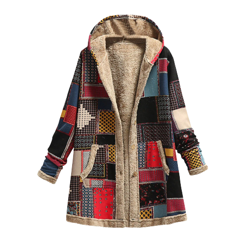 Veste Femme Hiver Multicolore à Manches Longues