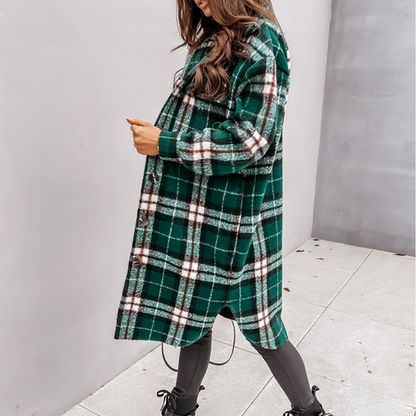 Manteau Femme Hiver Élégant en Tweed Classique