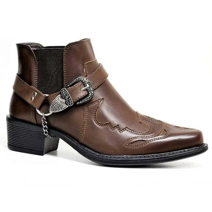 Bottes Moto Cuir Style Rebel Élégant