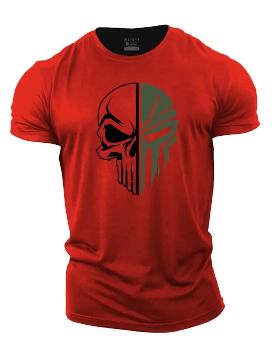 T-Shirt Homme Tête de Mort Style Militaire