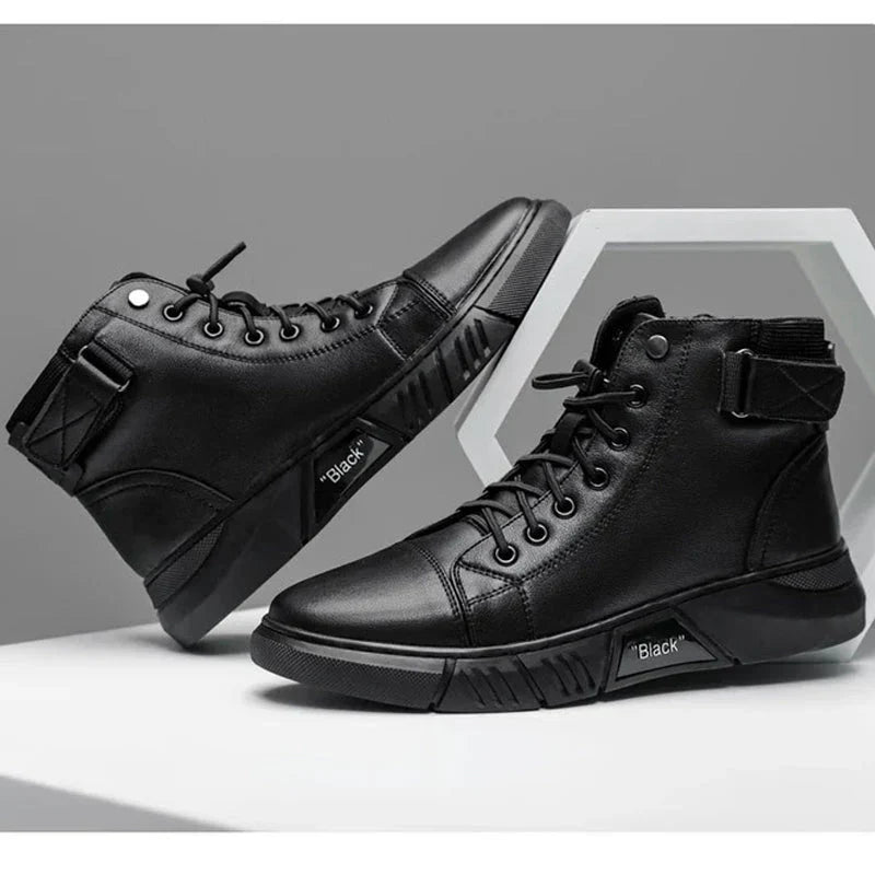 Bottes en Cuir Noir Homme Élégantes - BerlinGlamour
