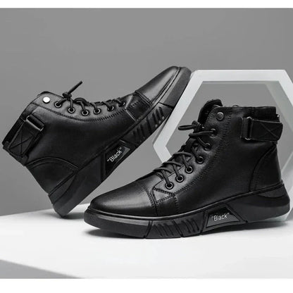 Bottes en Cuir Noir Homme Élégantes - BerlinGlamour