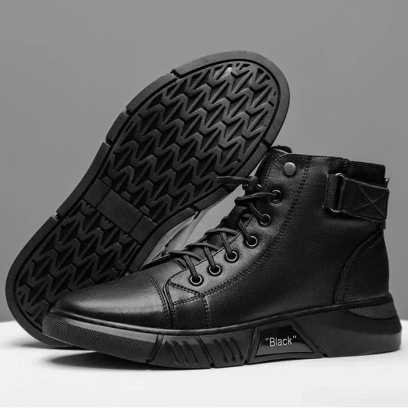 Bottes en Cuir Noir Homme Élégantes