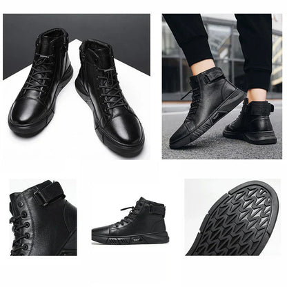 Bottes en Cuir Noir Homme Élégantes