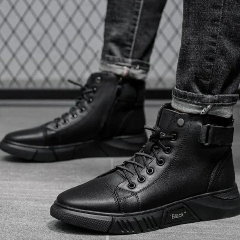Bottes en Cuir Noir Homme Élégantes