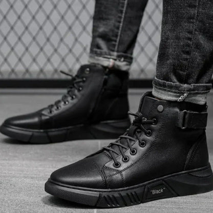 Bottes en Cuir Noir Homme Élégantes