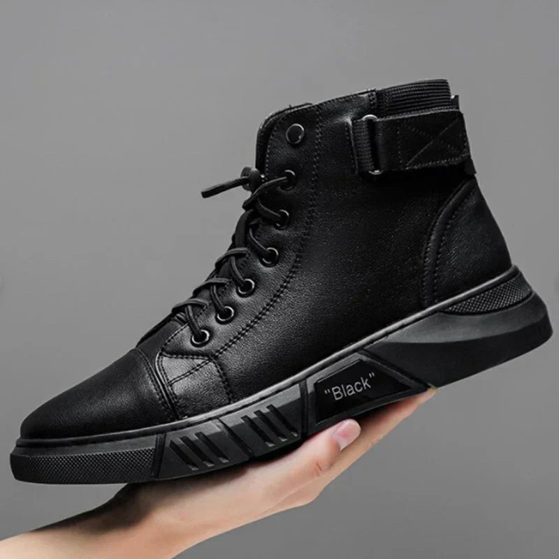Bottes en Cuir Noir Homme Élégantes