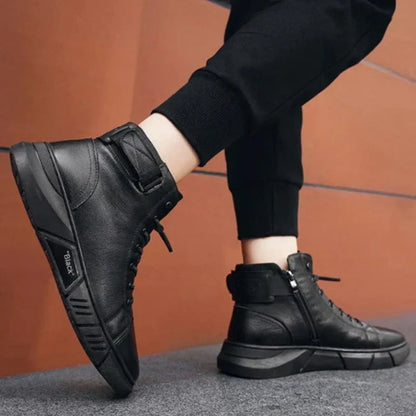Bottes en Cuir Noir Homme Élégantes