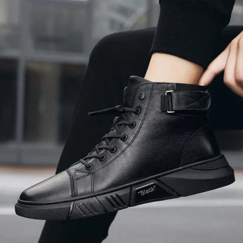 Bottes en Cuir Noir Homme Élégantes