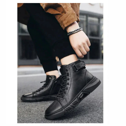Bottes en Cuir Noir Homme Élégantes