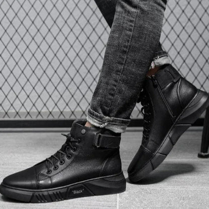 Bottes en Cuir Noir Homme Élégantes
