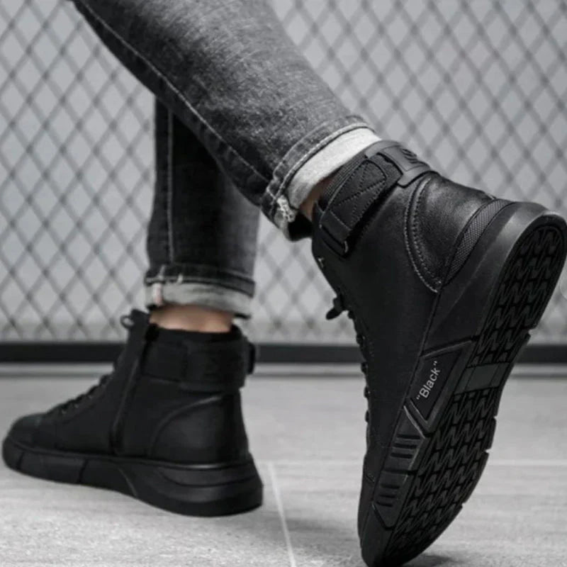 Bottes en Cuir Noir Homme Élégantes