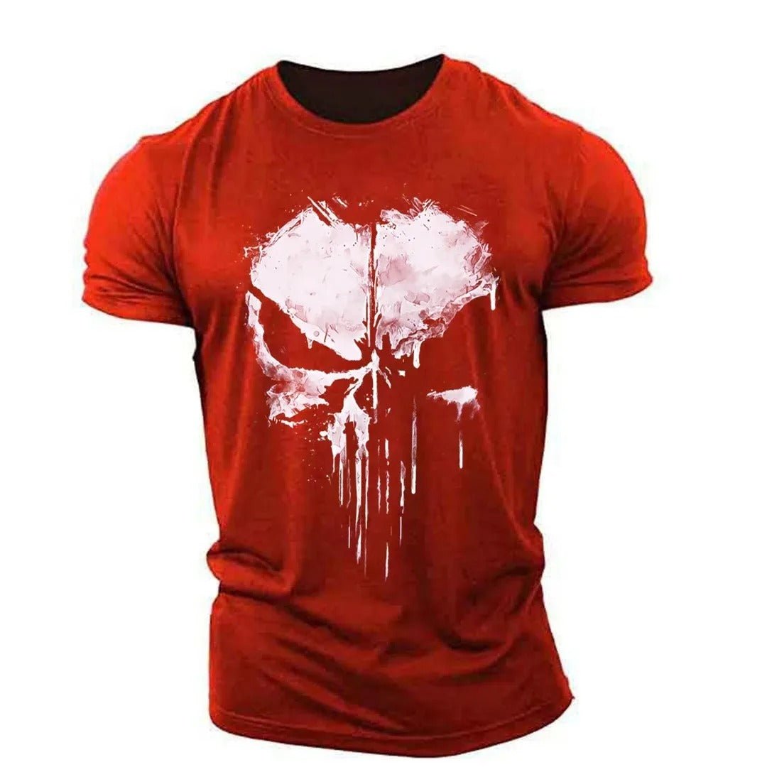 T-Shirt Noir Tête de Mort Homme Décontracté - BerlinGlamour