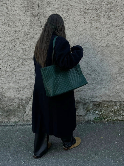 Sac à Main Grand Tote Femme en Cuir Végétal avec Fermeture Éclair