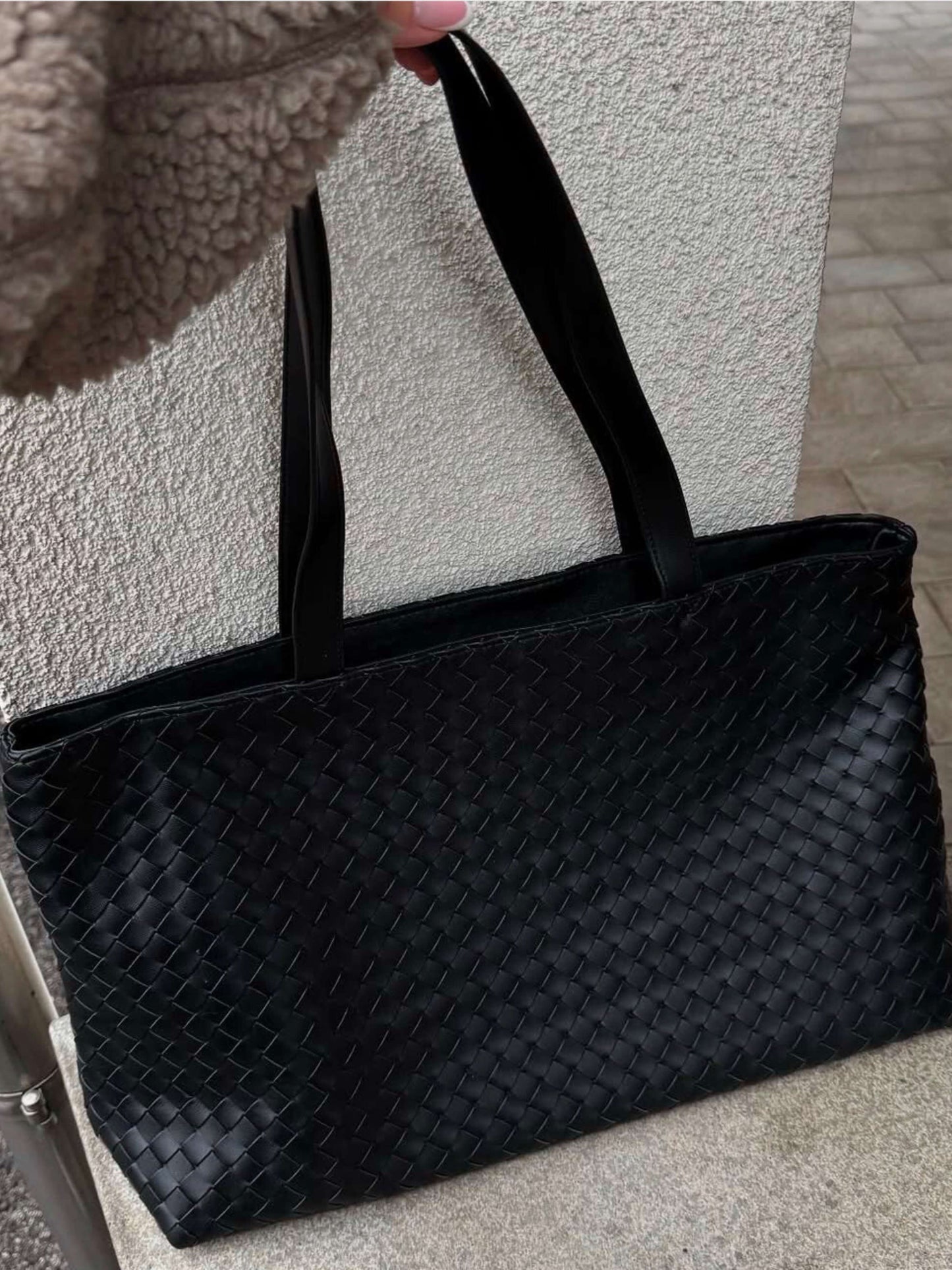 Sac à Main Grand Tote Femme en Cuir Végétal avec Fermeture Éclair