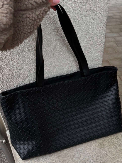 Sac à Main Grand Tote Femme en Cuir Végétal avec Fermeture Éclair