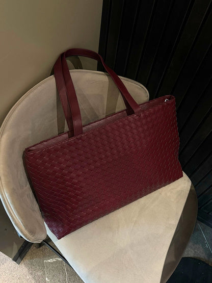 Sac à Main Grand Tote Femme en Cuir Végétal avec Fermeture Éclair