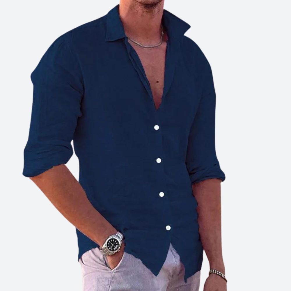Chemise Lin Coton Homme Décontractée
