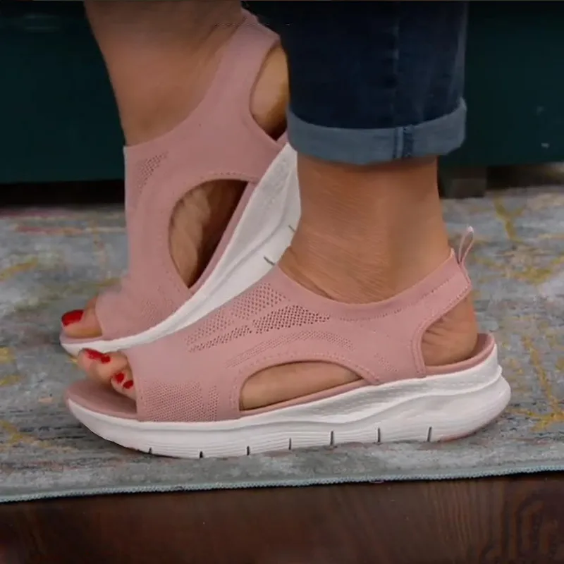 Sandales Femme Rose à Talon Plateforme