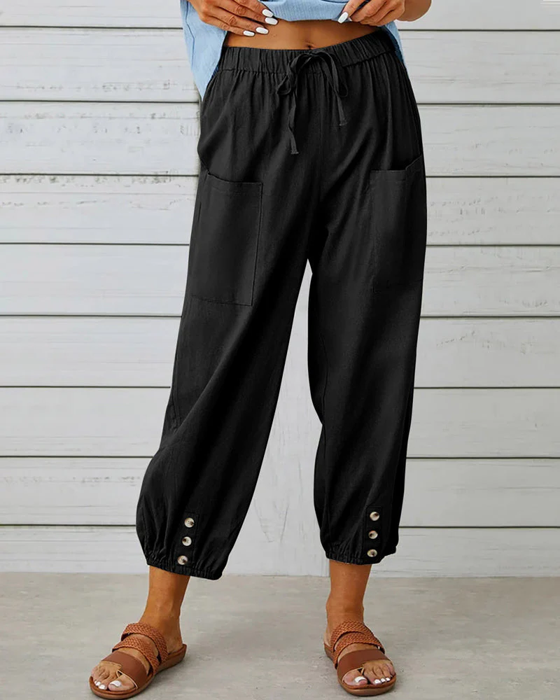Pantalon femme décontracté marine 5 poches