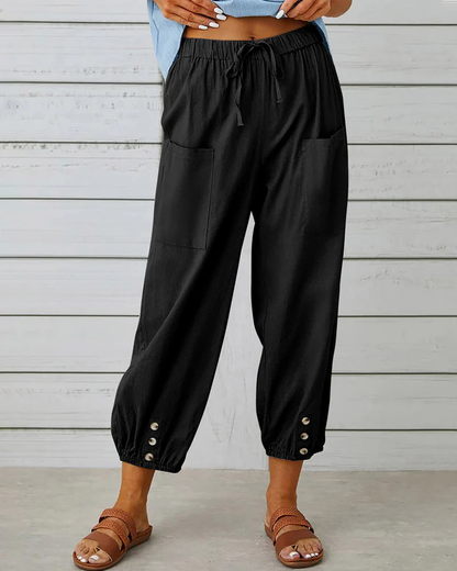 Pantalon femme décontracté marine 5 poches