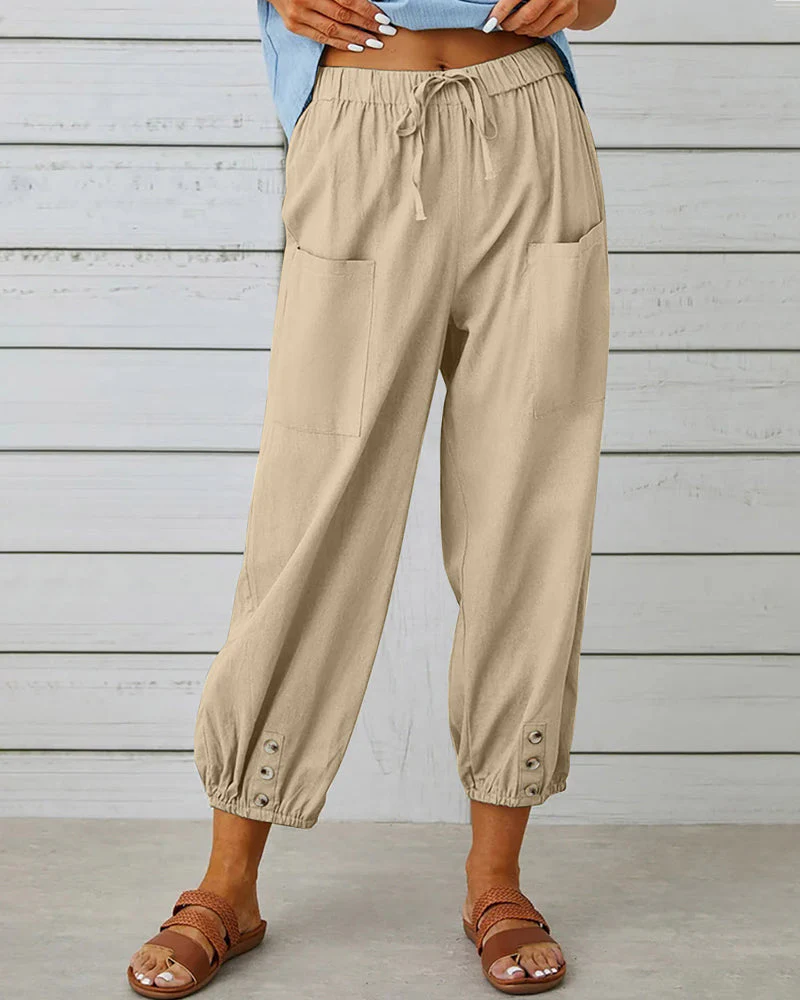 Pantalon femme décontracté marine 5 poches
