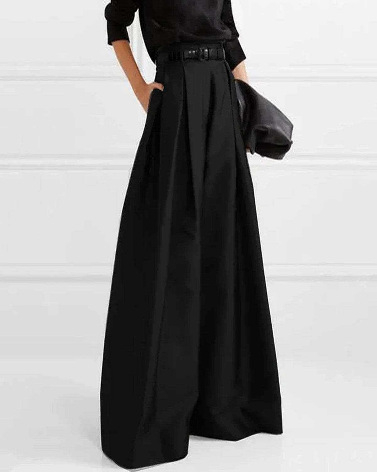 Robe de soirée femme élégante noir satin
