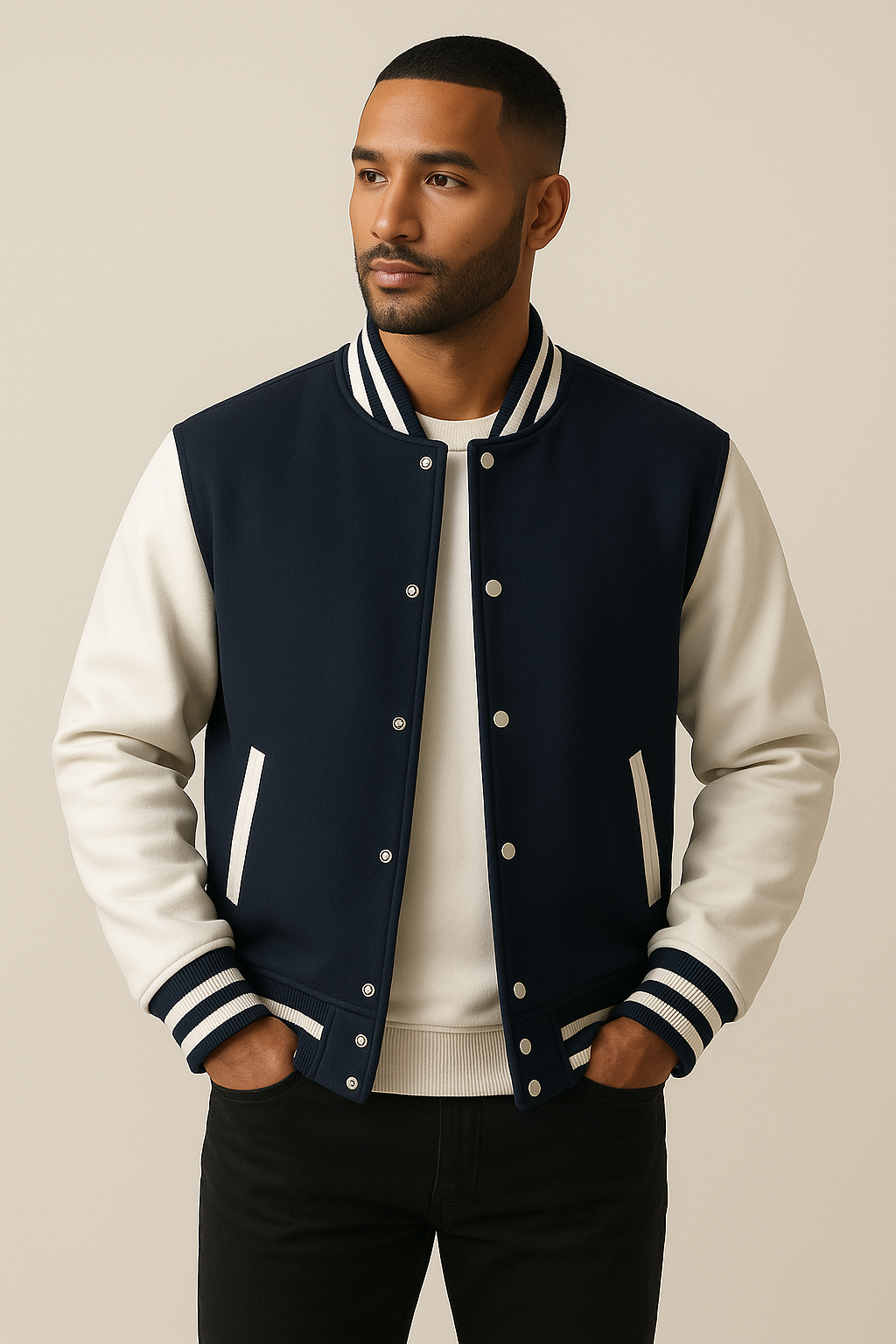 Blouson Marine Élégant à Manches Longues pour Femme - PanierRoyale